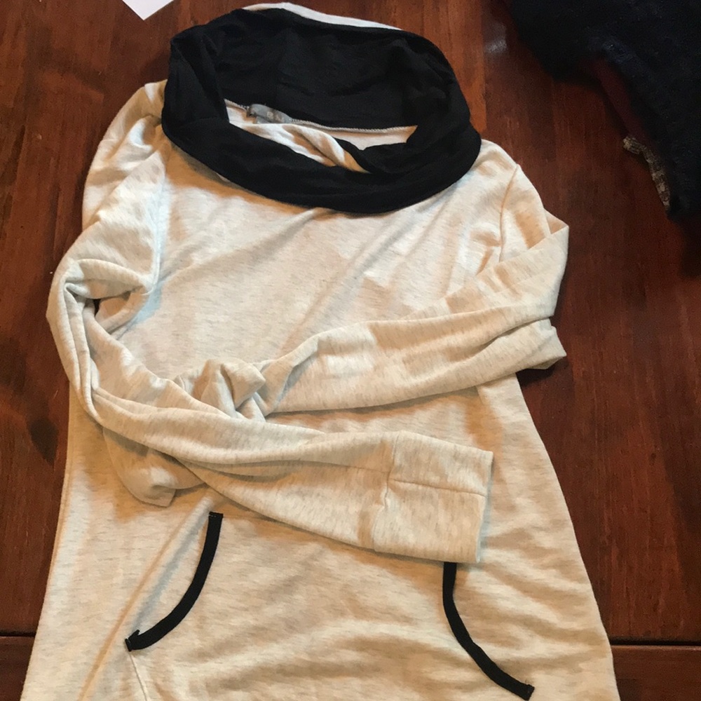 Long sleeve floppy neck sweater